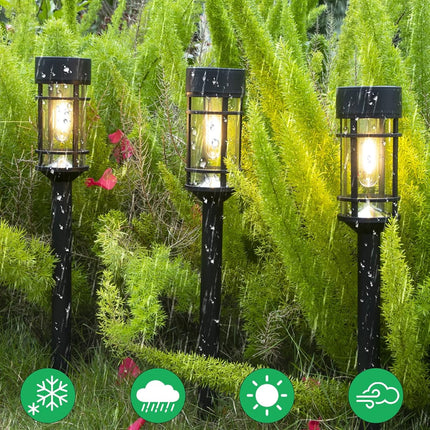 Solar Pathway Lights 8 Pack, Bright Solar Lights Outdoor Waterproof Ip65, Led Solar Garden Lights Metal Landscape Lighting