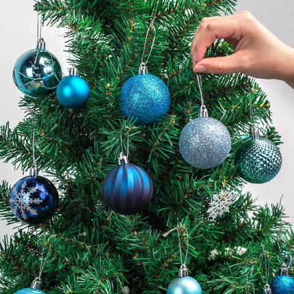 LOVEINUSA 100PCS Shatterproof Christmas Ornament Ball Set, Assorted Glitter Baubles for Tree Decorations and Wreaths
