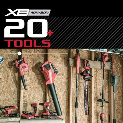 POWERWORKS XB 20V 10-Inch Cordless String Trimmer, 2Ah Battery and Charger Included STP301, 10 inch, Red/Black