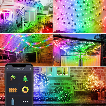 Smart Globe Fairy Lights, 32.8ft Waterproof LED String Lights for Indoor and Outdoor Decor, Voice and App Controlled with Music Sync for Christmas and Party, Compatible with Alexa and Google Home.