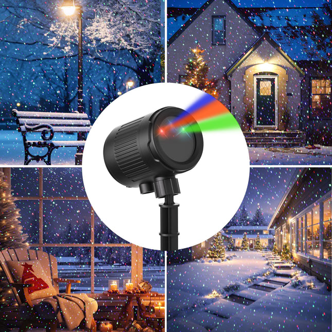 Christmas Laser Lights Outdoor, 3 Color RGB Christmas Projector Lights Outdoor, Holiday Projector Lights Outdoor with RF Remote and Timer, Waterproof Star Shower Laser Lights Outdoor for Home Decor