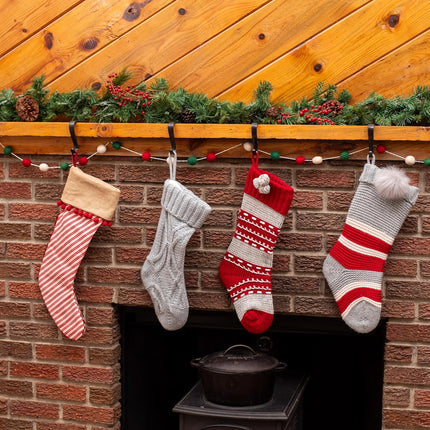 BIRDROCK HOME 4 Pack Christmas Stocking Mantel Hooks - Heavy-Duty Metal Hangers for Fireplace, Brick, and Mantel - Ideal for Holiday Stockings, Garlands, and Decor - Sturdy and Versatile - Black