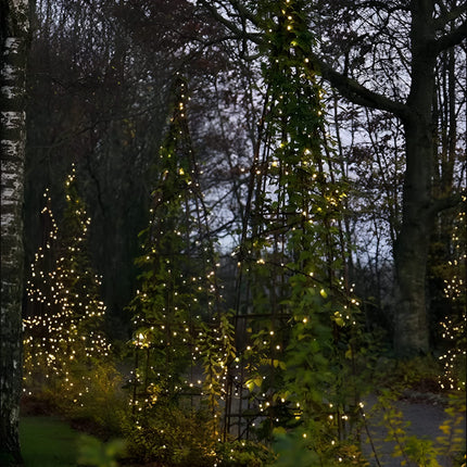 Short Mini Garden Lights Solar Powered Waterproof Fairy Lights Outdoor Garden String, Green Wire, Warm White,5m 50LEDs,2 Pack