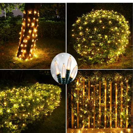 LED Christmas Net Lights for Bushes Outdoor,100 LED 5ftx5ft Waterproof 8 Modes Connectable Mesh Lights for Bushes,Garden,Yard,Trunk,Outdoor Christmas Decorations
