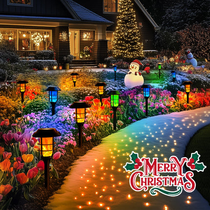 Solar Lights Outdoor, 8 Pack Solar Torch Light with Blue Flickering Flame,Solar Garden Lights Waterproof for Outdoor Decor, Yard, Patio,Pathway,Walkway.