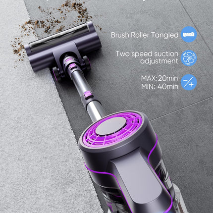 Tatian Cordless Vacuum Cleaner,23Kpa Powerful Cordless Vacuum,40 Mins Runtime,Detachable Battery,1.5L Dust Cup,6 In 1 Lightweight Cordless Stick Vacuum Cleaner For Hardwood Floor Pet Hair,Car,Redrose