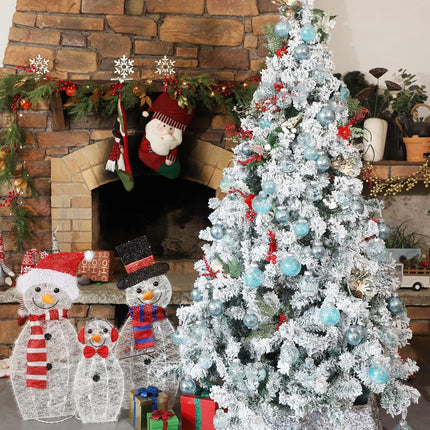 Lulu Home 30ct 2.36" Clear Christmas Ball Ornaments, Pre-Strung Transparent Balls with Unique Decorations Inside, Shatterproof Plastic Balls for Xmas Party Wreath Garlands Trees, Light Blue