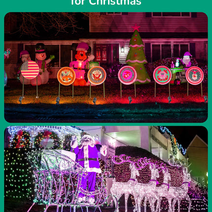 EDISHINE Christmas 120V Spotlight Outdoor, Plug in Outdoor LED Spot Light with 5 Lenses, 10W 900LM 5000K, One-Piece Die-cast Aluminum, IP65 Landscape Lighting for Holiday Yard Flag Tree