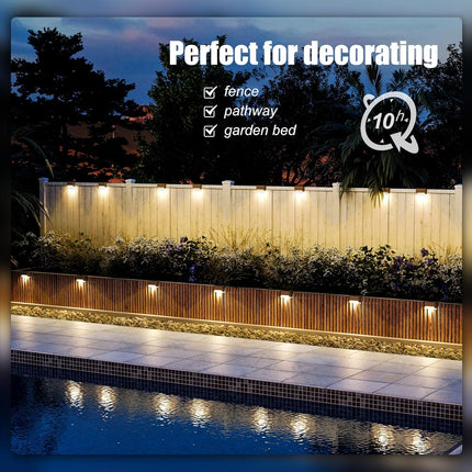 Solpex Solar Deck Lights Outdoor 16 Pack, Solar Step Lights Waterproof Led Solar Lights For Outdoor Stairs, Step , Fence, Yard