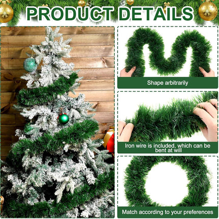 4 Pack Christmas Garland Total 262 ft Non Lit Artificial Greenery Garland Pine Garland Christmas Decorations Soft Green Holiday Decor Home Garden for Outdoor Indoor Stairs Fireplaces
