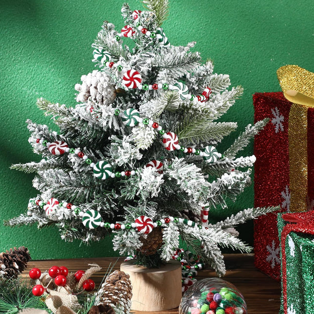 16 feet Christmas Candy Garland Acrylic Peppermint Candy Christmas Tree Garland for Christmas Party Decorations