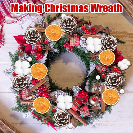 240 Pcs Christmas Pine Cones for Crafts Dried Cotton Balls,Dried Orange Slices and Cinnamon Sticks,Star Anise,Wreath Garland Making for Home Winter Wreath DIY Crafts Decorations Supplies