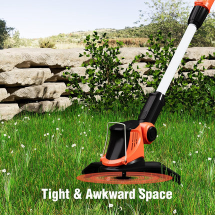 AIVOLT Cordless Weed Trimmer, 20V 2.0Ah String Trimmer Battery Powered 2 in 1 Weed Wacker & Edger Lawn Tool for Yard, Garden