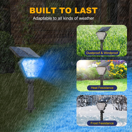 T-SUN Blue Spot Lights Outdoor, 6 Pack Blue Solar Spot Lights Blue Solar Lights IP65 Waterproof Landscape Lights Auto On/Off for Garden Yard Lawn Pathway