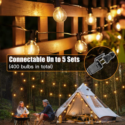 shineshine 150 FT Outdoor String Lights with Remote/Dimmer, Waterproof Patio Lights with 75+4 LED Shatterproof Bulbs, Connectable Outside Hanging Light for Yard Porch Deck Christmas
