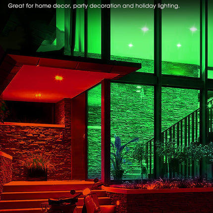 Red and Green Light Bulbs [4 Pack], Par38 LED Red Green Flood Light Bulbs Outdoor for Christmas Decor 15W E26, Red Green Bulb Christmas Light Bulbs Porch Home Lighting, Non-Dimmable, 2 Red+2 Green