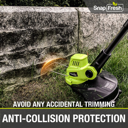 Cordless String Trimmer - SnapFresh 20V Line String Trimmer, Electric LawnTrimmer w/ Battery & Charger for Adjustable Angle Cutting, Lightweight String Trimmer / Edger in Garden & Outdoor