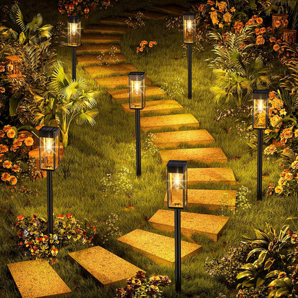 Solar Pathway Lights For Outside Garden,4 Pack Bright Garden Lights Solar Outdoor, Waterproof Solar Lights For Yard Patio Lawn