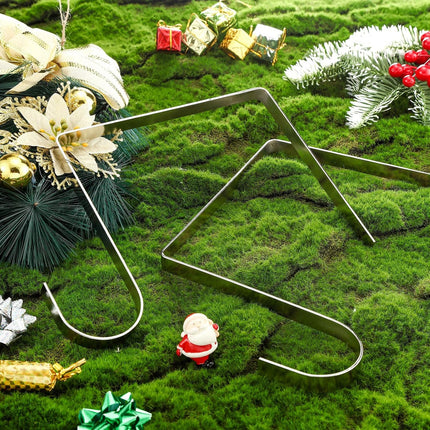 Loopeer 2 Pieces Christmas Headstone Wreath Hanger for Cemetery Gravestone Wreath Stand Tombstone Wreath Holder for Grave Marker Gravestone Flowers Decorations (8 Inch)
