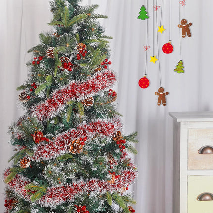 26.2 Feet Christmas Tinsel Garland Decoration Metallic Tinsel Twist Garland Halloween Christmas Tree Artificial Garland Hanging Christmas Garland for Birthday Party Ornament (Red White)