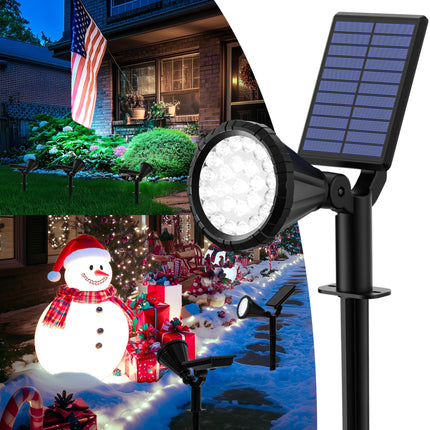 Solar Spot Lights Outdoor Waterproof, Flag Pole Light Solar Powered Halloween Lights, Landscape Spotlights for Tree, House, Yard, Garden, Christmas Decorations-2 Pack