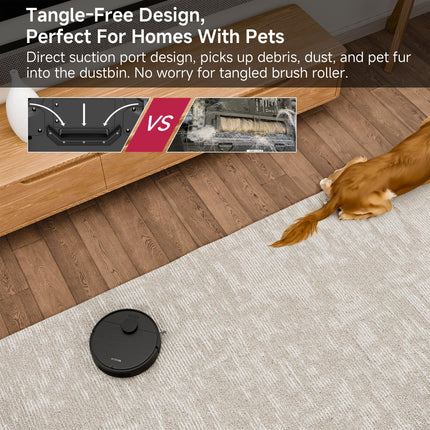 Robot Vacuum And Mop Lidar Navigation With Home Mapping, Tangle , Automatic Recharge, Forbidden Zones, Appremotevoice Control, Schedule Cleaning, Pet Hair, Hard Floor And Carpet, Ls1