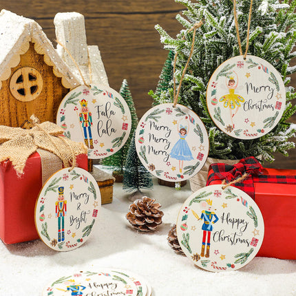 Weysat Christmas Nutcracker Decoration Set Nutcracker Ornaments for Tree Mini Princess Ballet Mouse King Soldier Figures for Xmas Tree Outdoor Party (Wood Fresh Style, 40 Pieces)