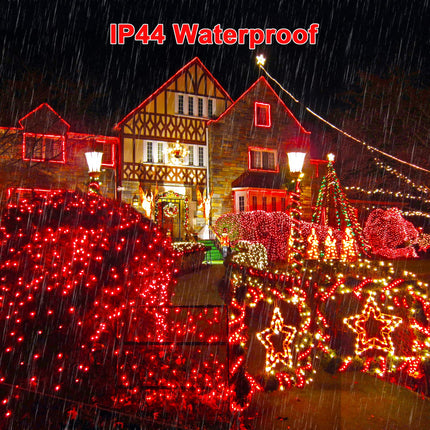 JMEXSUSS 360 LED Red Net Lights Outdoor, Connectable 12ft x 5ft Red Net Lights Plug in with Remote, 8 Modes Waterproof Red Christmas Lights for Bushes Christmas Halloween Decorations