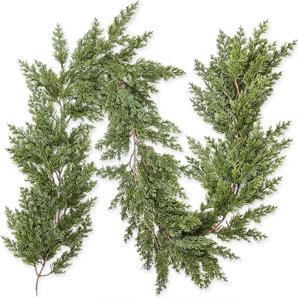 6FT Pine Christmas Garland, Christmas Greenery Garland,Realistic Cedar Garland Cypress Garland for Home Holiday Mantel Fireplace Table Centerpiece Decoration