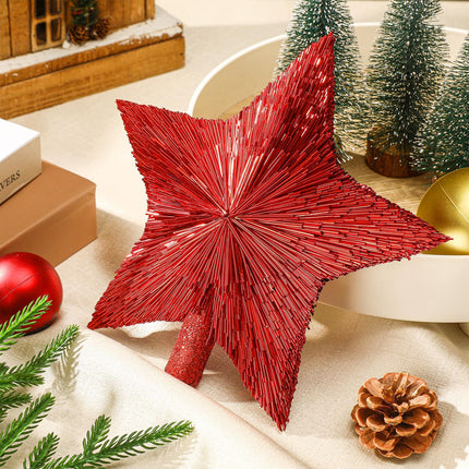 8.3 Inches Christmas Tree Topper Ornament Tree Top Star Decoration Small Star for Christmas Tree Top Xmas , Estrella para Arbol De Navidad Star for Christmas Tree (Xmas Red)