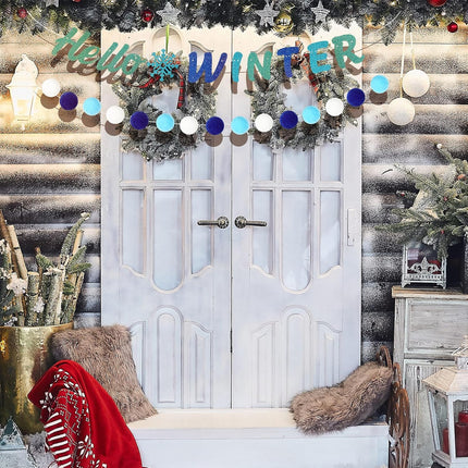 5 Pcs Winter Garland Decorations Hello Winter Banner Winter Felt Garlands Snowman Gnome Decorations Hanging Christmas Winter Decoration for Birthday Christmas Party Decor