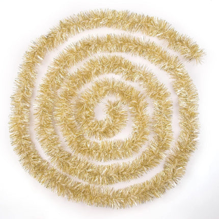 SANNO 32.8ft Christmas Tinsel Garland, ThickTinsel Xmas Party Metallic Tinsel Twist Garland Christmas Tree Ornaments Home Party Classic Hanging Decorations，Gold Snowflake spot