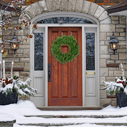 Vickerman 30" Cheyenne Pine Artificial Christmas Wreath with 260 PVC Tips - Indoor and Outdoor Use- Seasonal Holiday Decor - Featuring Pinecones for a Realistic Look