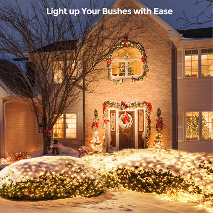 WBao Christmas Net Lights 200LED F8 Big Bulbs, 8.4ft x 5.2ft Christmas Bushes Lights with 8 Modes, Timer, End to End Connectable, Waterproof for Lawn, Bushes Outdoor Christmas Decorations, Warm White