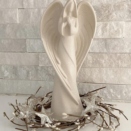 Silver Mini Wreath, Star Candle Ring, Accent for Statues, Lanterns, Nativity, Candleholders, Doors, Windows, Centerpieces, Wall, Cabinets, Farmhouse Decor Country, Primitive Glitter Wreaths