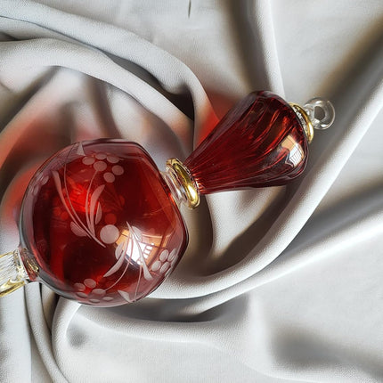 The phoenix Red Glass Christmas Tree Topper ornament Ribbed Glass decoration ideas for Christmas Christmas decorative for living room hanging ornaments