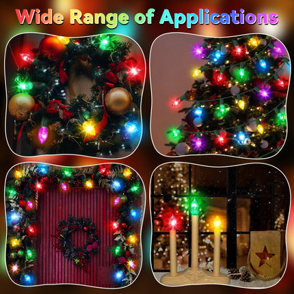 25 Pack Twinkle Christmas Replacement Bulbs, 7W C7 Random Blinking Light Bulbs for Christmas String Light, E12 Intermediate Base, Multi Color Light Bulbs for Night Lights (Clear Twinkle)