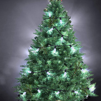 25 Pack C7 Cool White LED Replacement Christmas Light Faceted Bulbs, 0.72W, 2 SMD LEDs in Each Light Bulb, E12 Base, Commercial Grade Replacement Bulbs Dimmable Waterproof