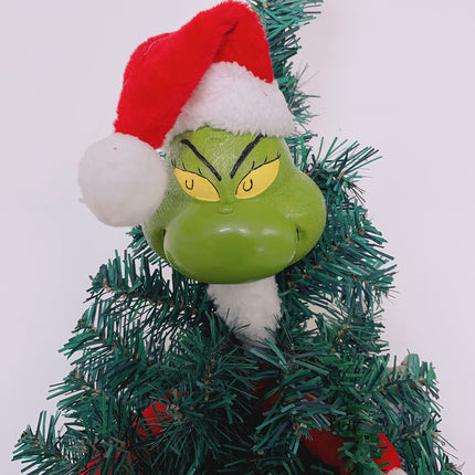 Christmas Tree Decoration, Elf Head, Arms and Legs for Christmas Tree, Stole Christmas Elf Stuffed Stuck Tree Topper Garland Ornaments (A)