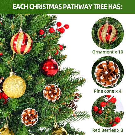 2Pcs Prelit Porch Christmas Trees 30 inch Lighted Outdoor Christmas Trees 120 LED Warm Light Lighted Pathway Flowerpot Christmas Trees with Timer Function Auto On/Off 8 Mode Lighting Battery Powered