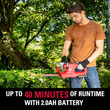 POWERWORKS 20V 20 Inch Cordless Hedge Trimmer Electric Grass Trimmer, Dual Action Blade & 5/8" Cutting Capacity, XB 2Ah Battery and Charger Included ,for Bush Lawn and Garden