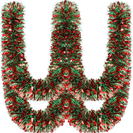 59 Feet Christmas Tinsel Garland Metallic Twist Garland Shiny Hanging Garland Ornaments for Christmas Tree Party Supplies Indoor and Outdoor Decoration (Red Green)