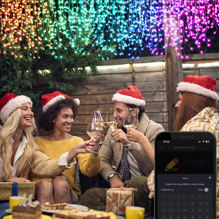Brightown Smart Icicle Lights for Outside, 33Ft 304 LED RGB Smart Christmas Lights with 58 Preset Modes, App or Remote Control, Music Sync, Memory and Timer Function for Indoor/Outdoor Use
