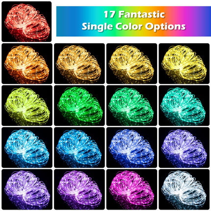 Mlambert 164Ft Multicolor LED Rope Lights with 500 LEDs, 8 Modes 17 Colors RGB Remote Fairy String Lights Waterproof Dimmable for Halloween Christmas
