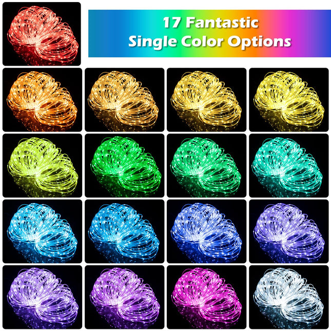 Mlambert 164Ft Multicolor LED Rope Lights with 500 LEDs, 8 Modes 17 Colors RGB Remote Fairy String Lights Waterproof Dimmable for Halloween Christmas