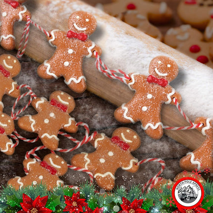9 Foot Mini Gingerbread Man Christmas Garland Cute Small 2 Inch Claydough Gingerbread Men Christmas Tree Garland Gingerbread Cookie Candy Theme Trees Garland Christmas Decorations For Indoor Use