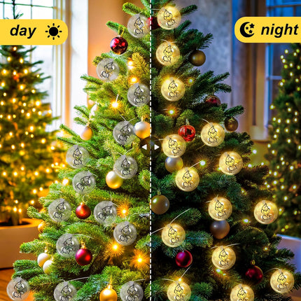 Christmas LED Lights Decoration, Transparent String Ball Lights for Xmas Tree Home Outdoor Decor (10 Ft, 20 LED, Style 5)