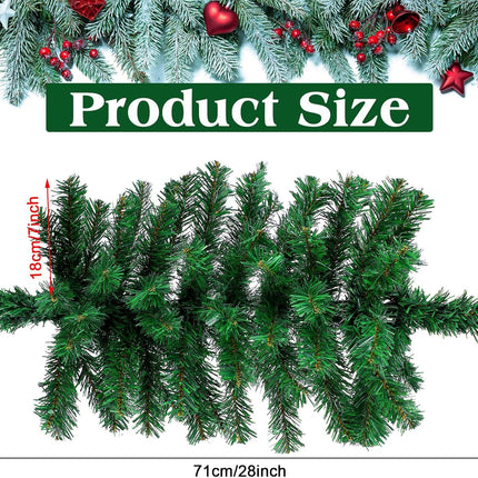 2 Pieces Artificial Christmas Swag 28 Inch Faux Pine Swag Greenery Pine Swags for Christmas Lush Christmas Window Swags for Mailbox Outdoor Holiday Wreath Home Door Xmas Fireplace Decorating