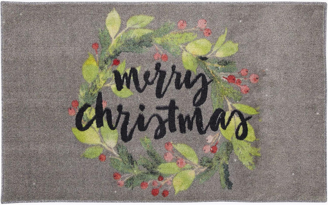 Mohawk Home Christmas Wreath Gray Area rug, 2'6x4'2