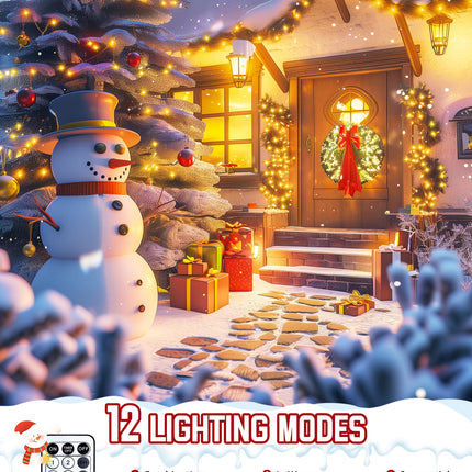Minetom 50 Ft 1000 LED Cluster Lights Christmas Tree Lights Outdoor Christmas Firecrackers String Lights, 12 Modes Timer Remote Waterproof Plug in Twinkle Fairy Lights for Xmas Tree Garland Party